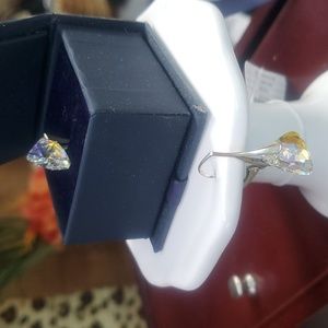 925 sterling silver set crystal earrings